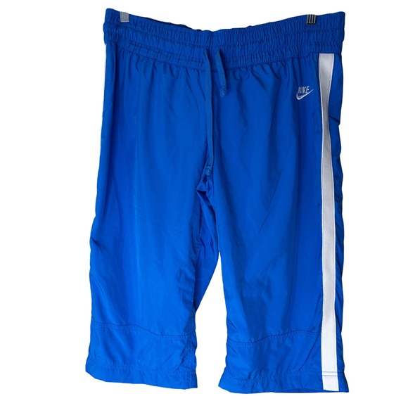 Nike Pants - Nike Sportswear Capri Pants Athletic Training Blue White‎ Stripe YOUTH Size L